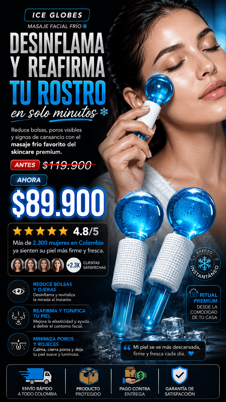 MASAJEADOR FACIAL BOLAS DE HIELO