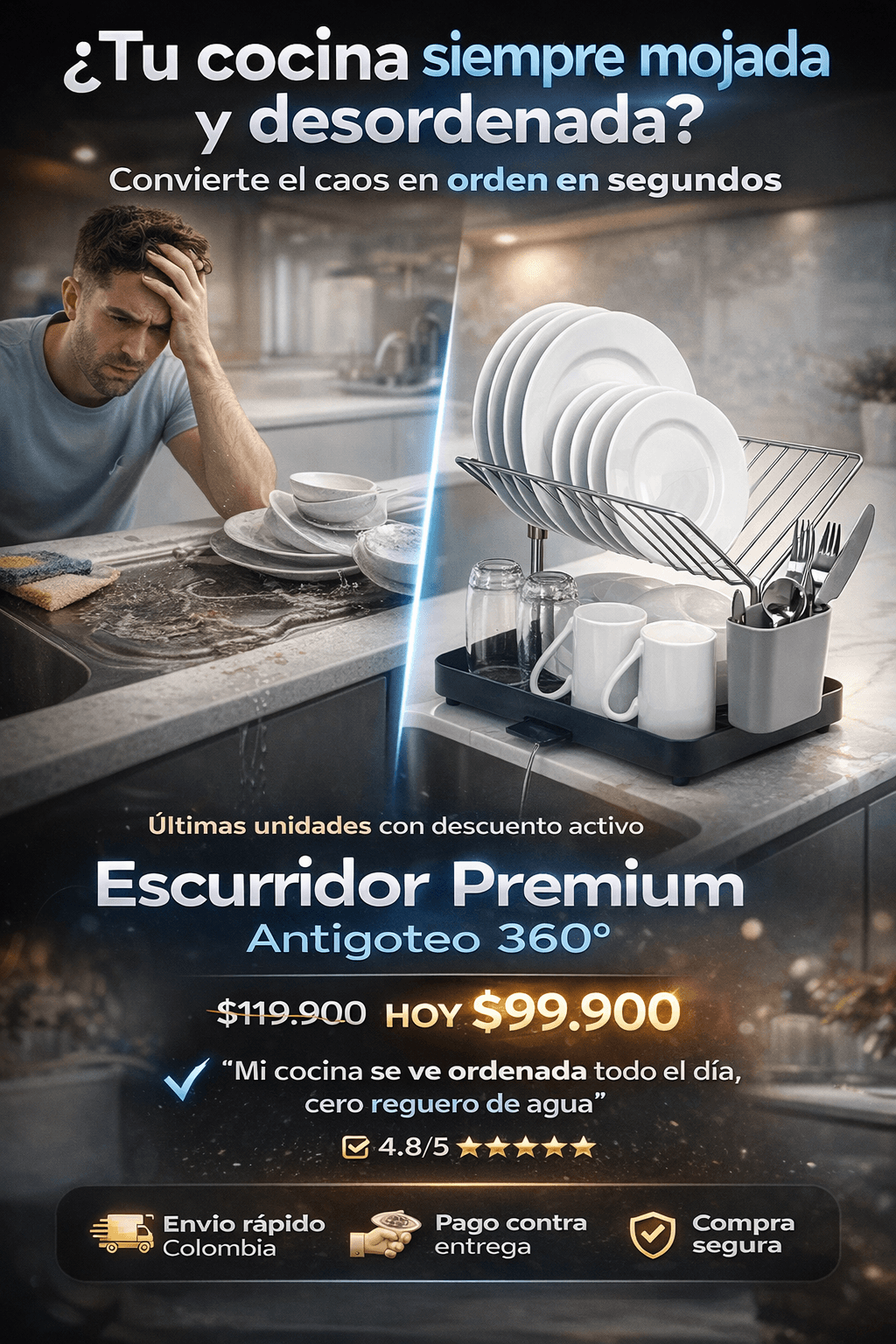 ESCURRIDOR DE PLATOS 2 NIVELES