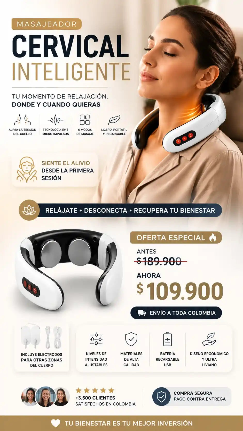 MASAJEADOR DE CUELLO INTELIGENTE
