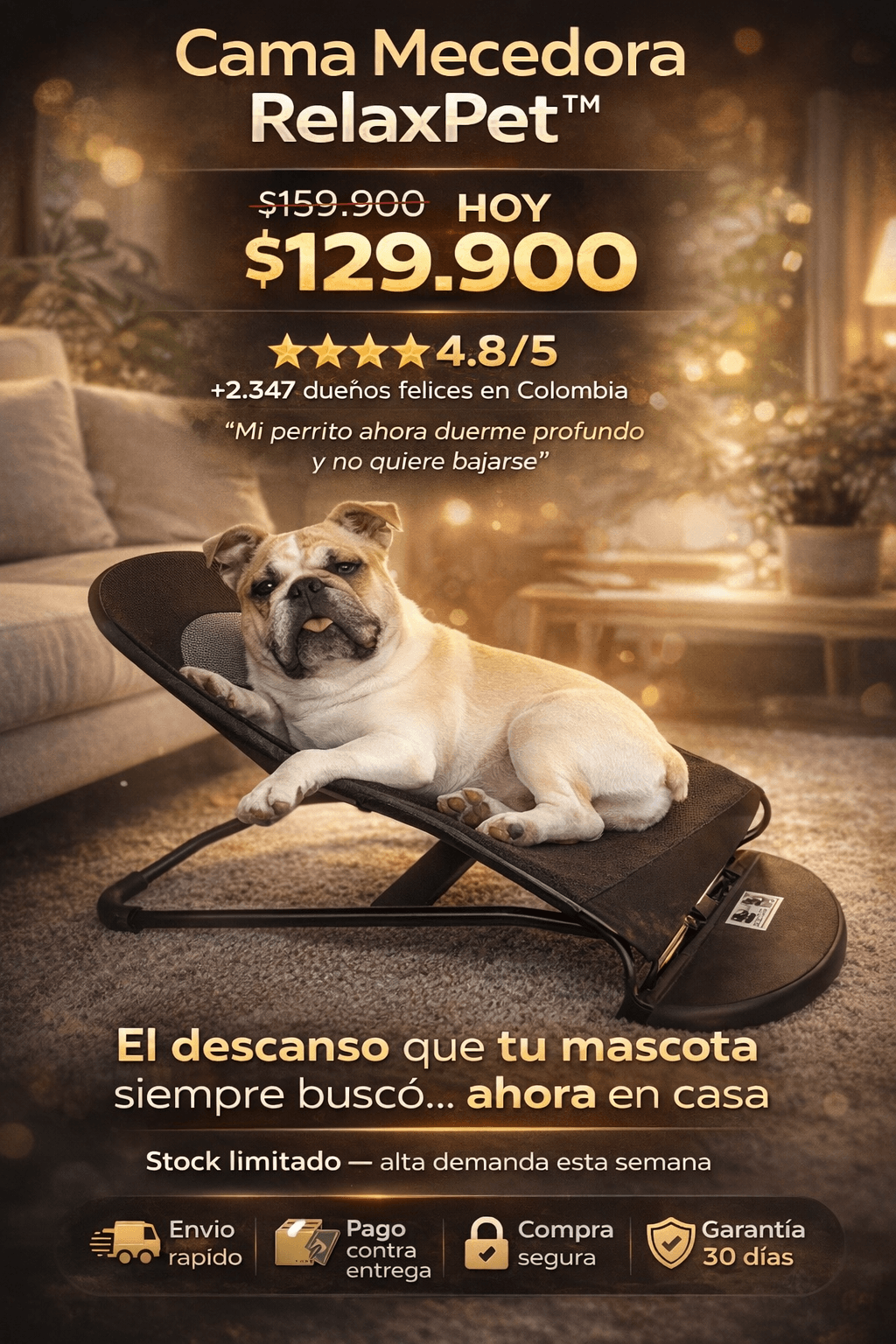CAMA MECEDORA PARA MASCOTAS