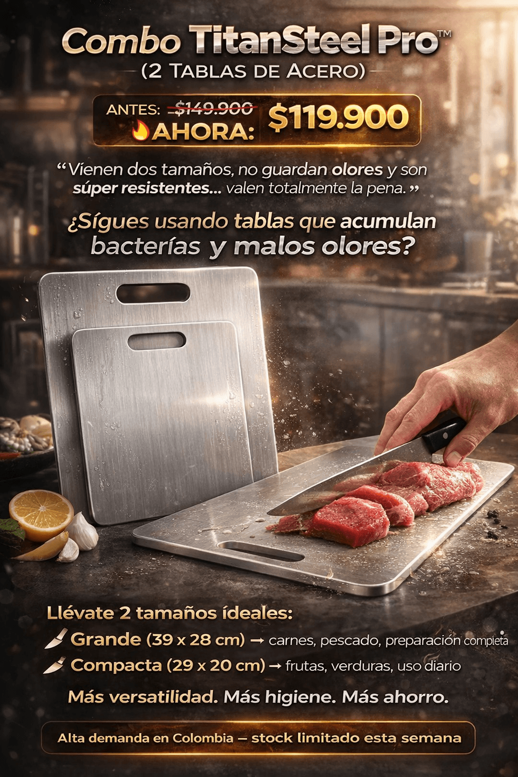 COMBO X2 TABLAS DE ACERO