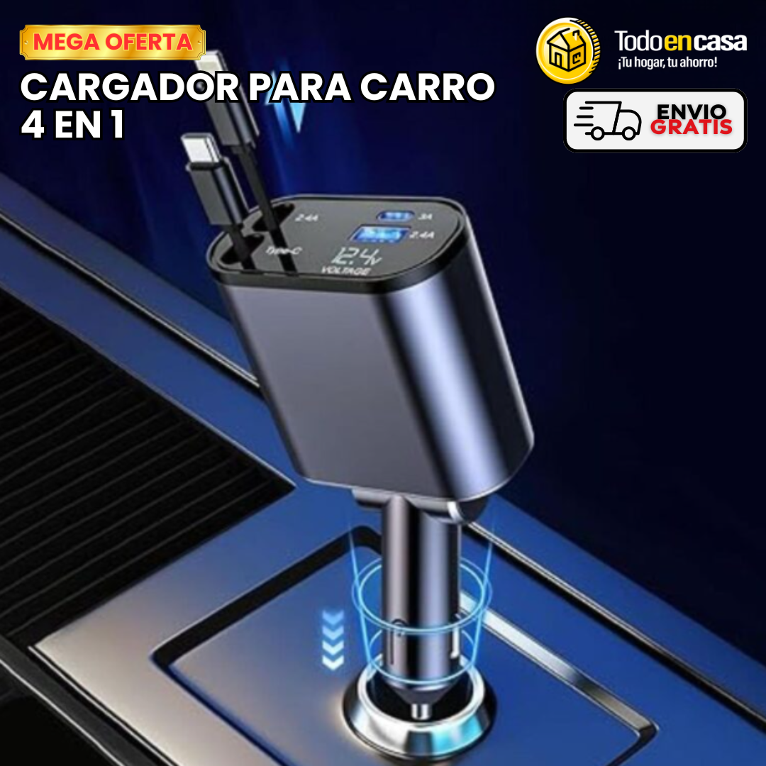 CARGADOR PARA CARRO 4 EN 1
