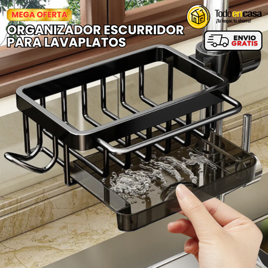 ORGANIZADOR ESCURRIDOR PARA LAVAPLATOS (COLOR NEGRO)