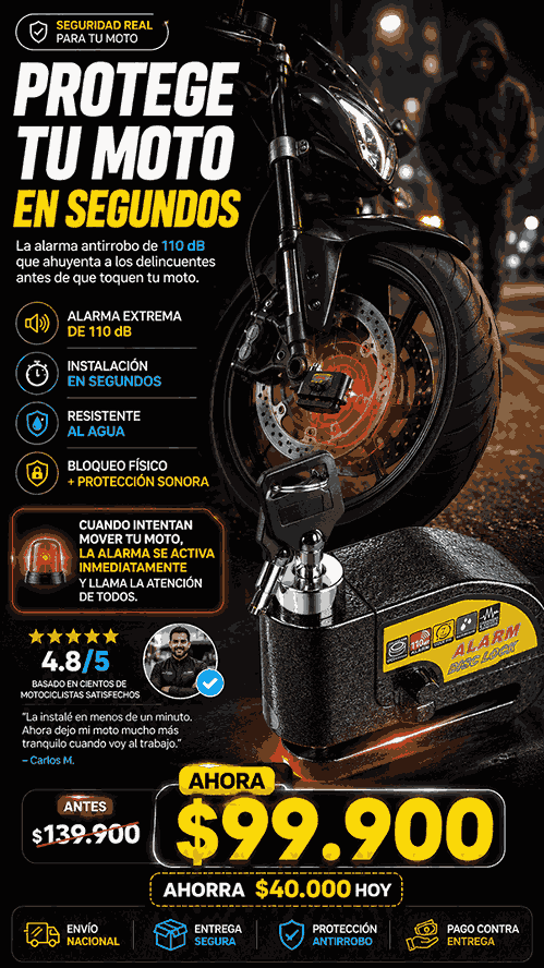 CANDADO PARA MOTO CON ALARMA