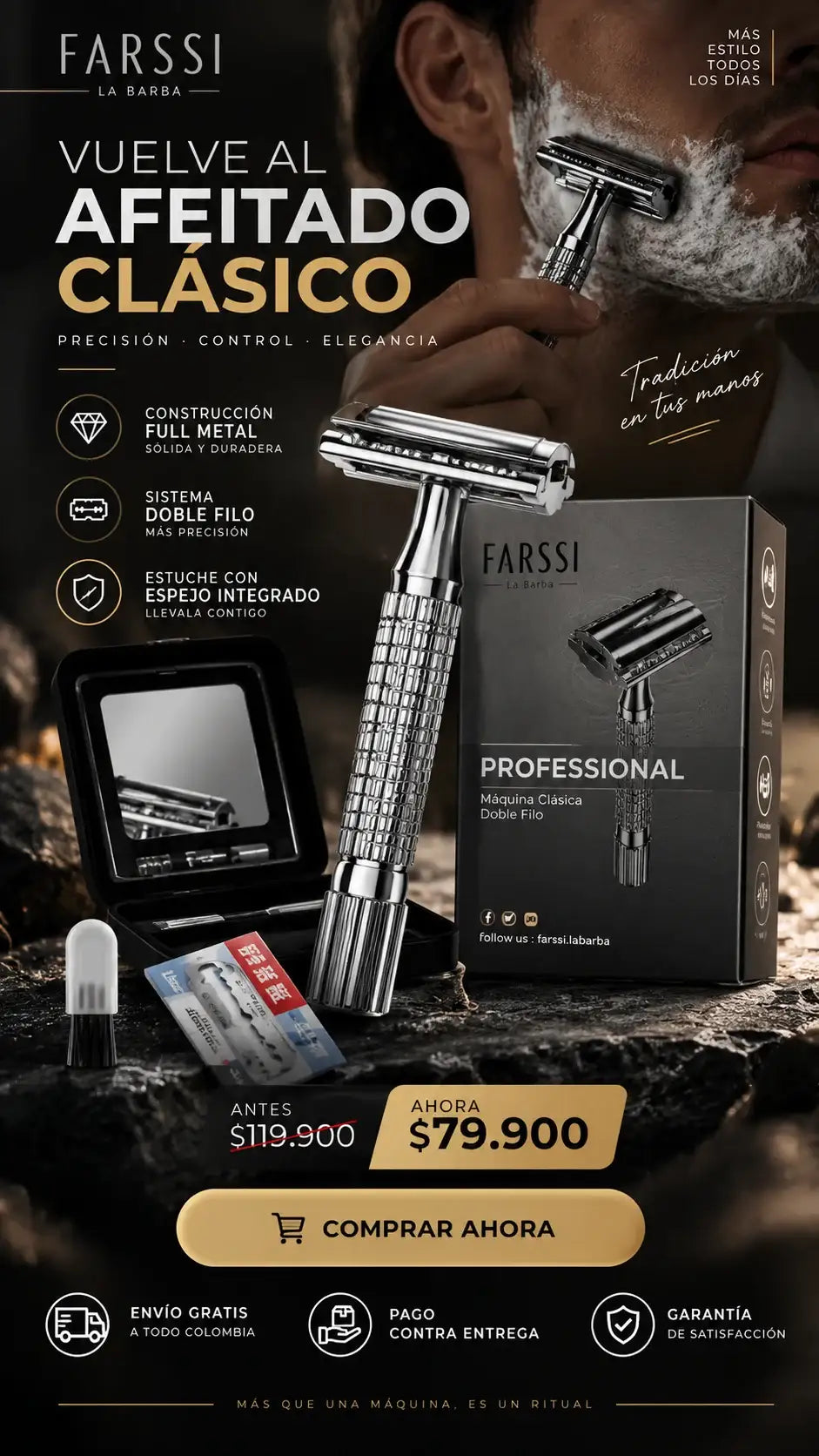 MÁQUINA DE AFEITAR CLÁSICA FARSSI