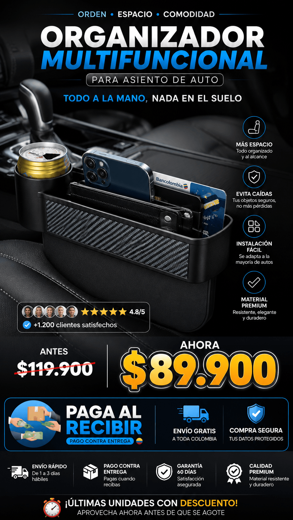 ORGANIZADOR PARA CARRO 2 EN 1