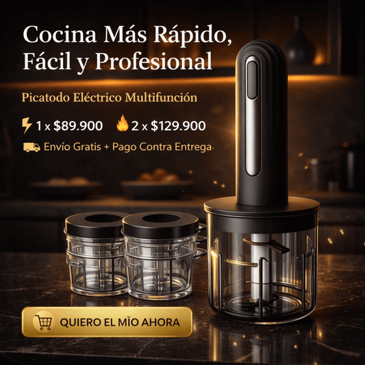 PICATODO ELECTRICO (1 TAZA DE 400ML y 3 TAZAS DE 200ML) + 2 CUCHILLAS