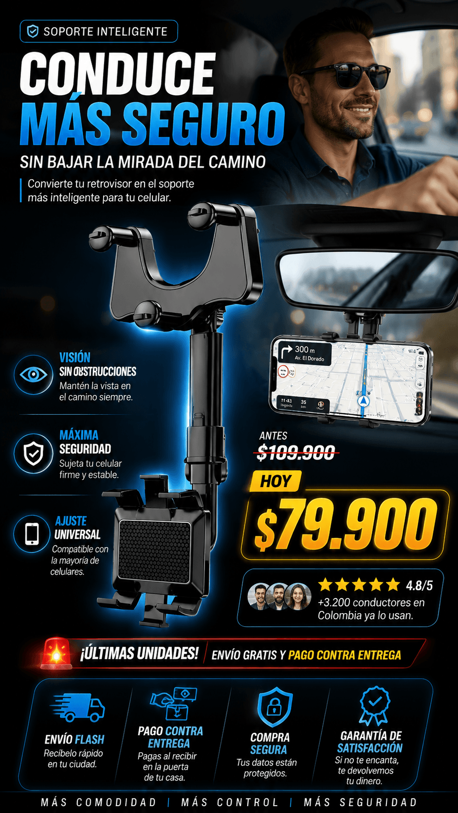 SOPORTE UNIVERSAL DE CELULAR PARA CARRO