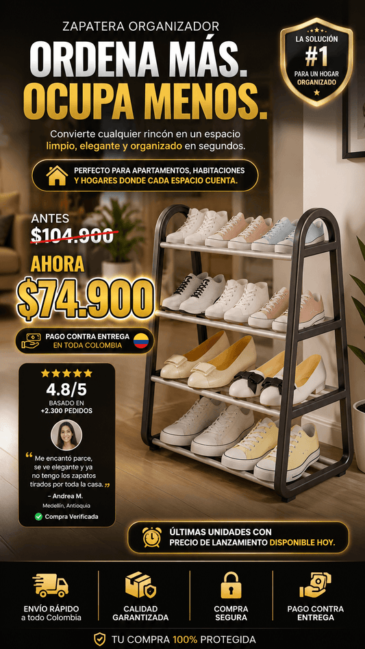 ORGANIZADOR DE ZAPATOS 4 NIVELES