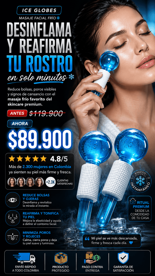 MASAJEADOR FACIAL BOLAS DE HIELO X2