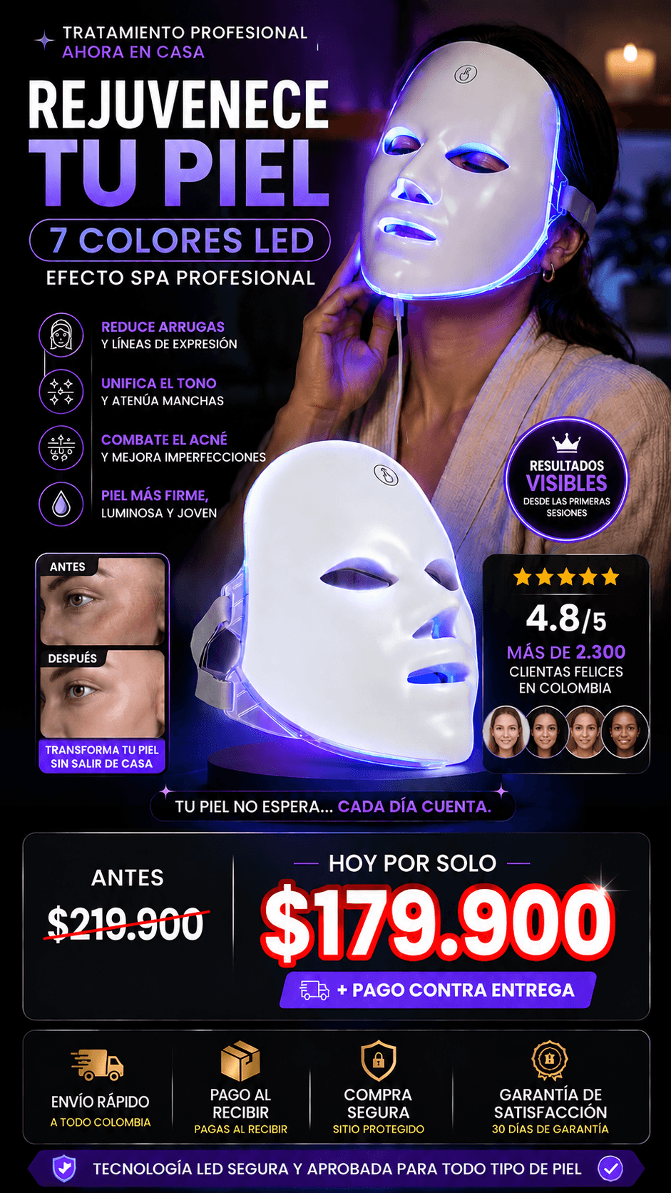 MASCARA FACIAL LED