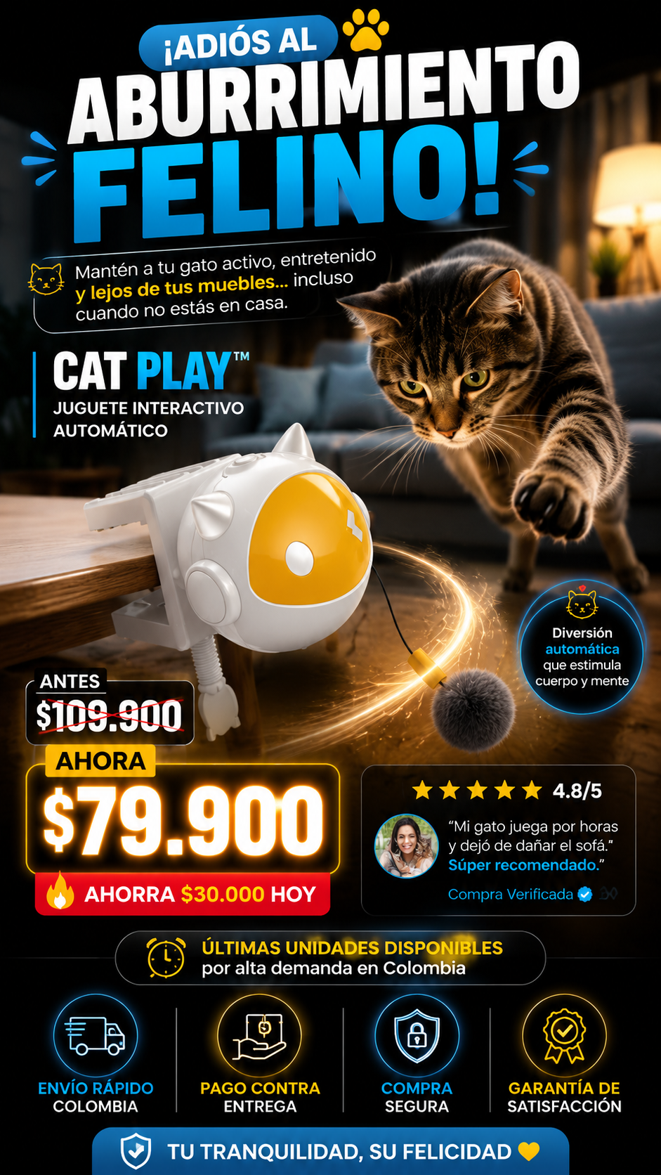 PELOTA ELEVADORA PARA GATOS