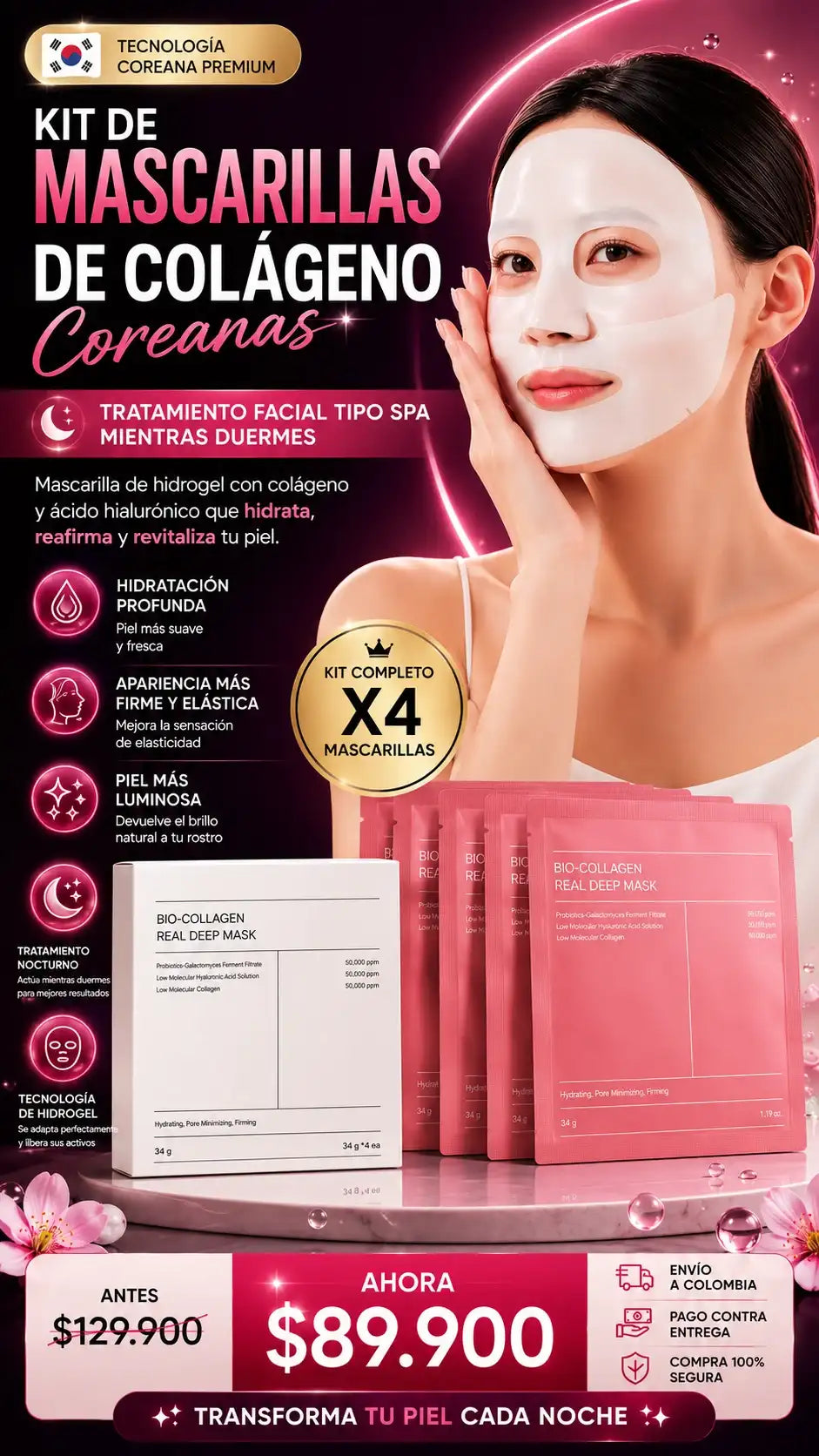 KIT DE MASCARILLAS DE COLAGENO COREANAS