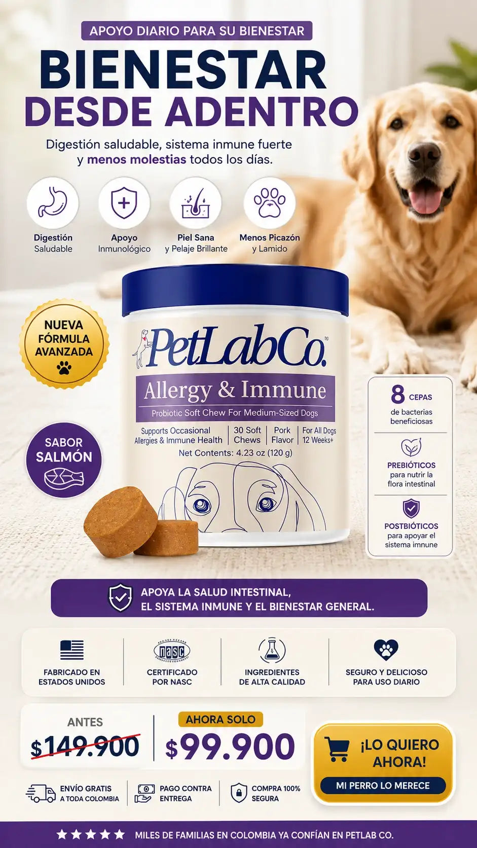 PROBIÓTICO PARA DEFENSAS CANINO